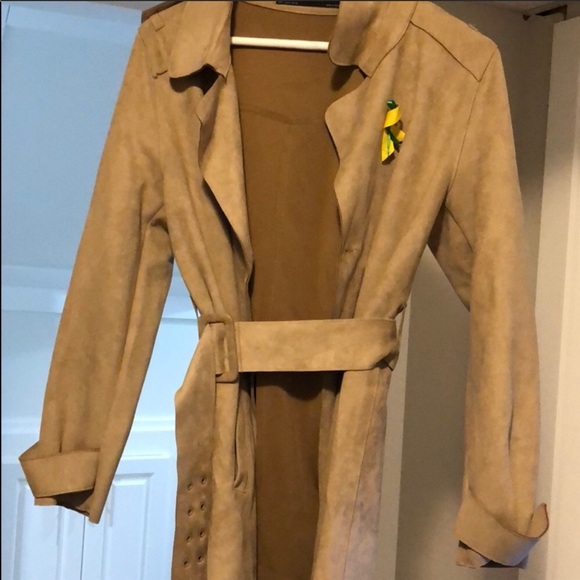 ZARA BASICS LONG DRESS COAT - Picture 3 of 4